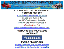 Tablet Screenshot of cocheselectricosinfantiles.com
